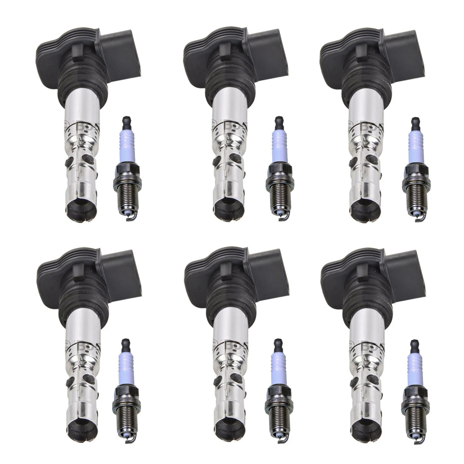 Set of 6 Ignition Coils & Iridium Spark Plugs for Audi A6 Quattro (2005–2011)