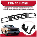 Grille Headlight Door for Ford F150 F250 Bronco (1992–1997) Black
