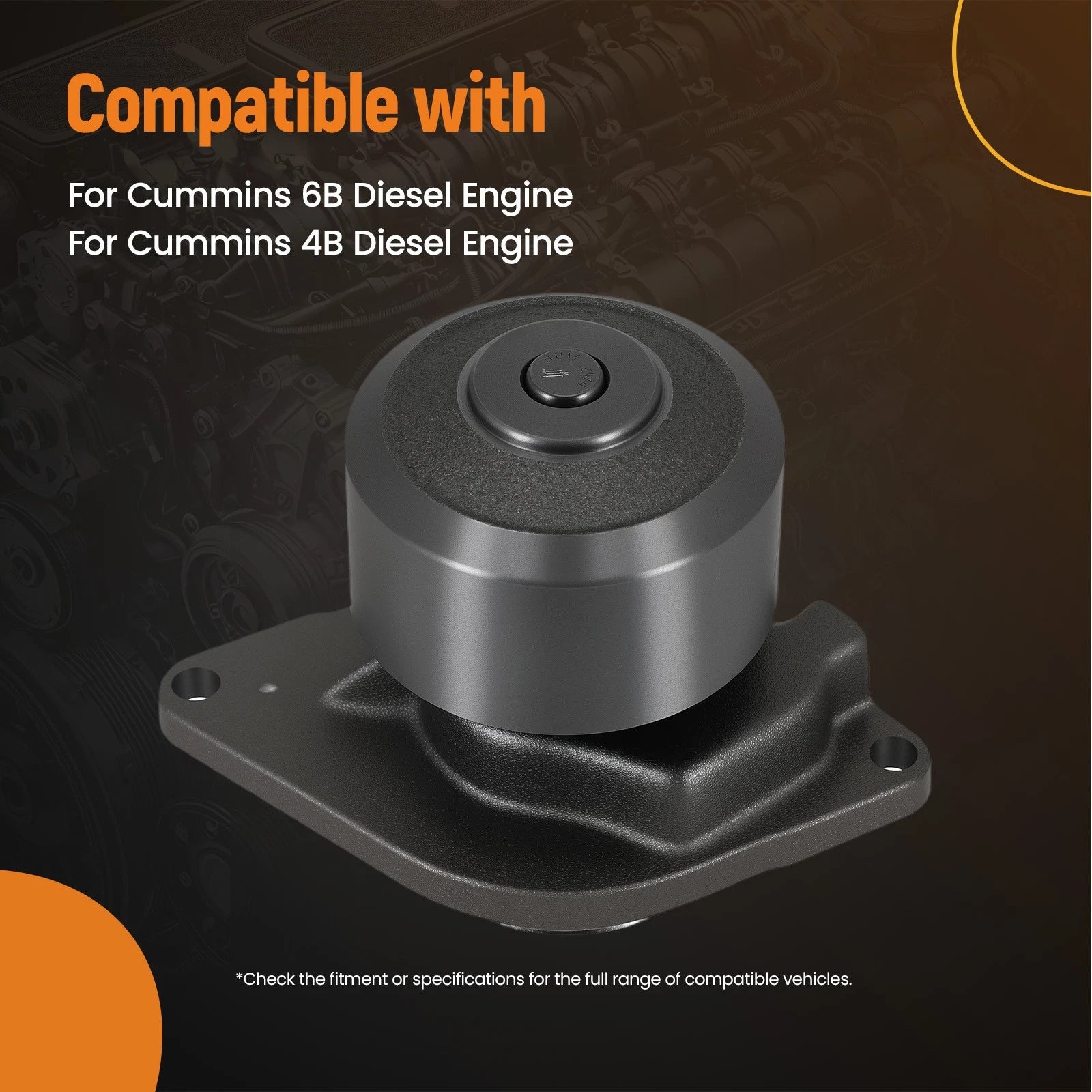 Coolant Water Pump for Cummins 6BT 4BT 3.9L 5.9L Diesel Engine (1991–2002) 3285410