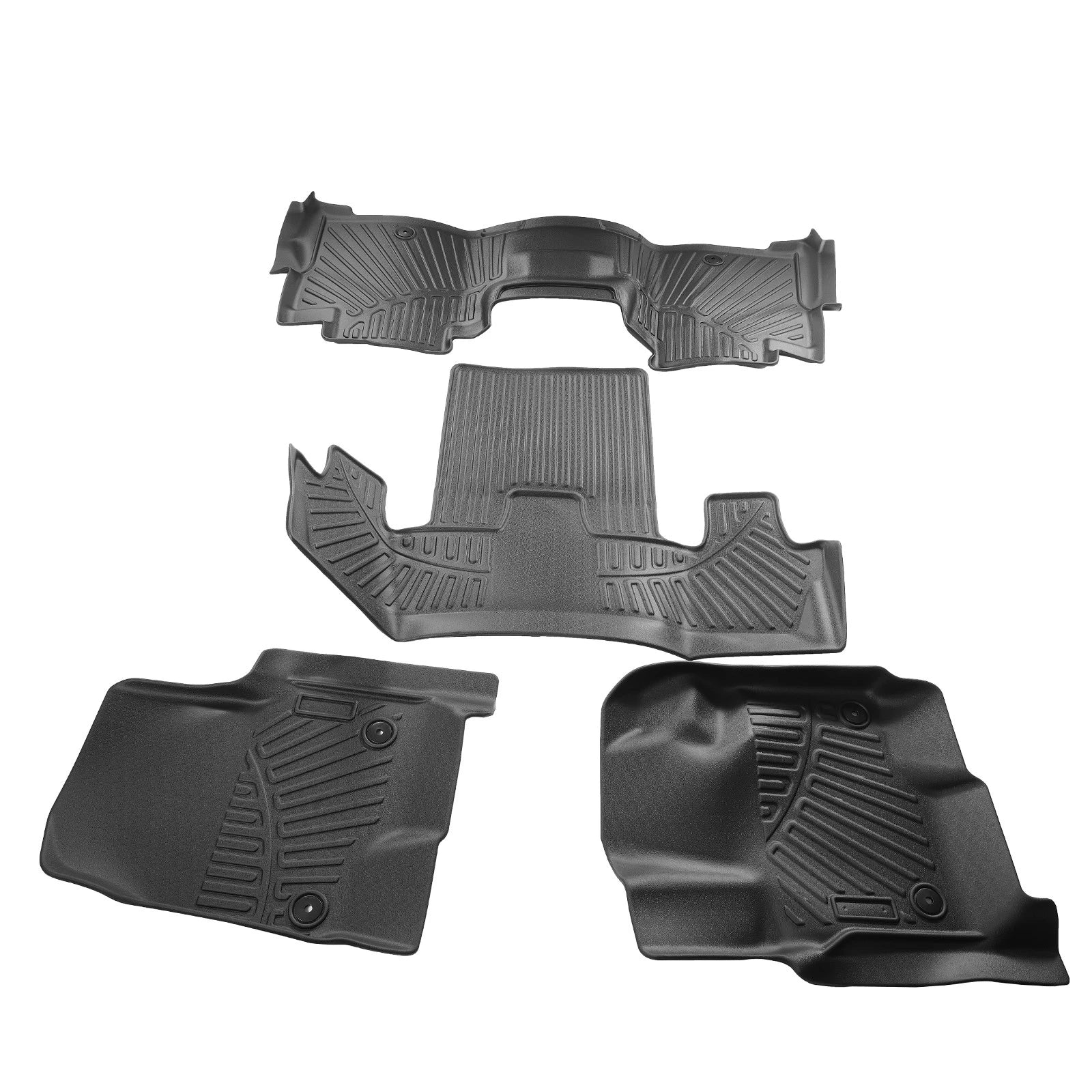 Set of 4 All-Weather Floor Mats Liner Kit for Ford Expedition Max (2018–2024) Rubber