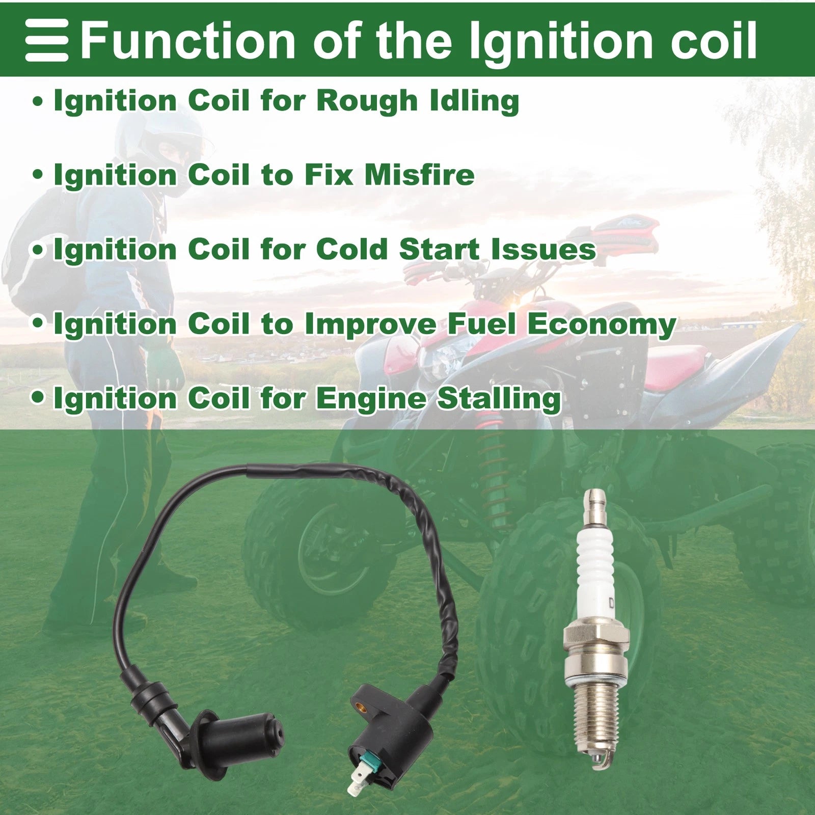 Set of 1 Ignition Coil for Honda CRF50F (2004–2013) No.A7TC