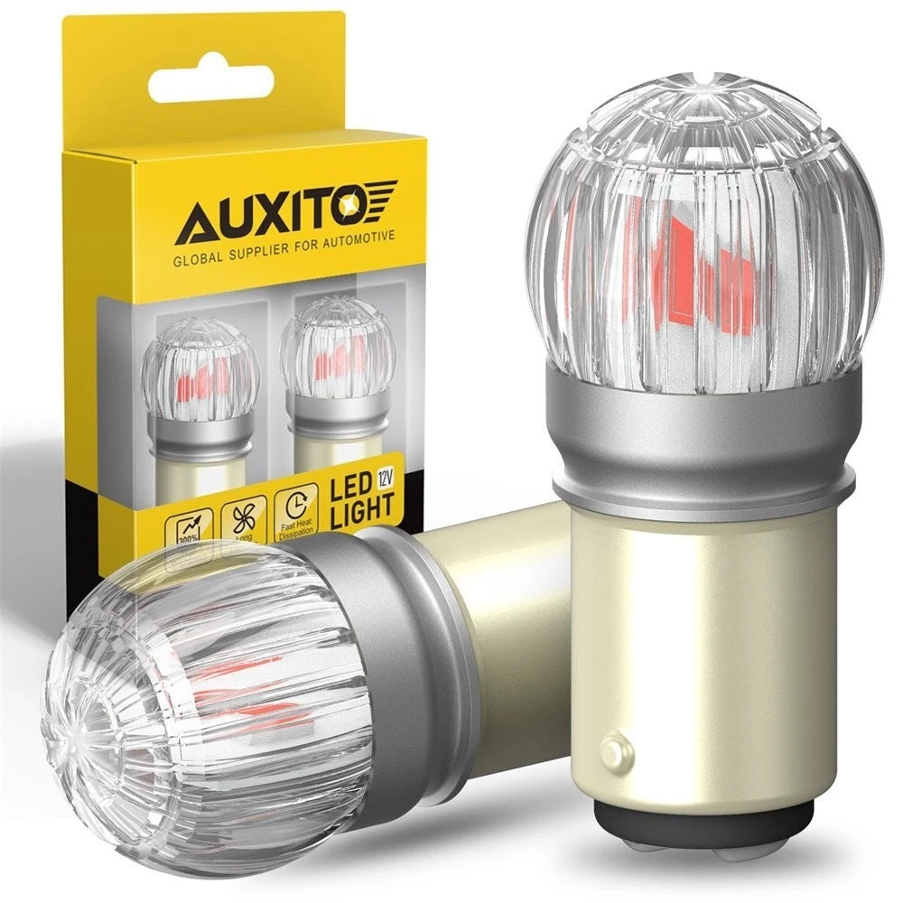 2X AUXITO BAY15D 1157 2057 2357 Pure Red LED Tail Brake Light Bulb