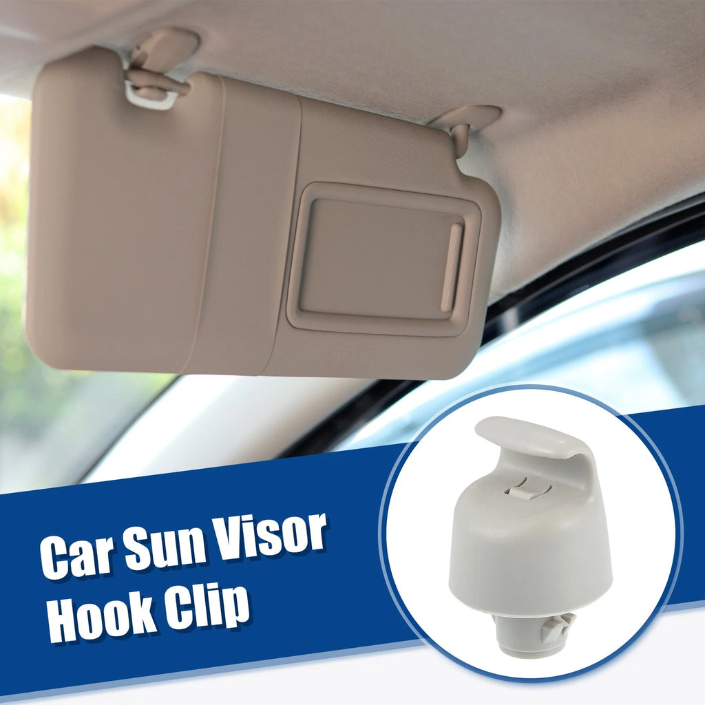 2X Sun Visor Clip for Nissan  - Plastic Hook Retainer Gray