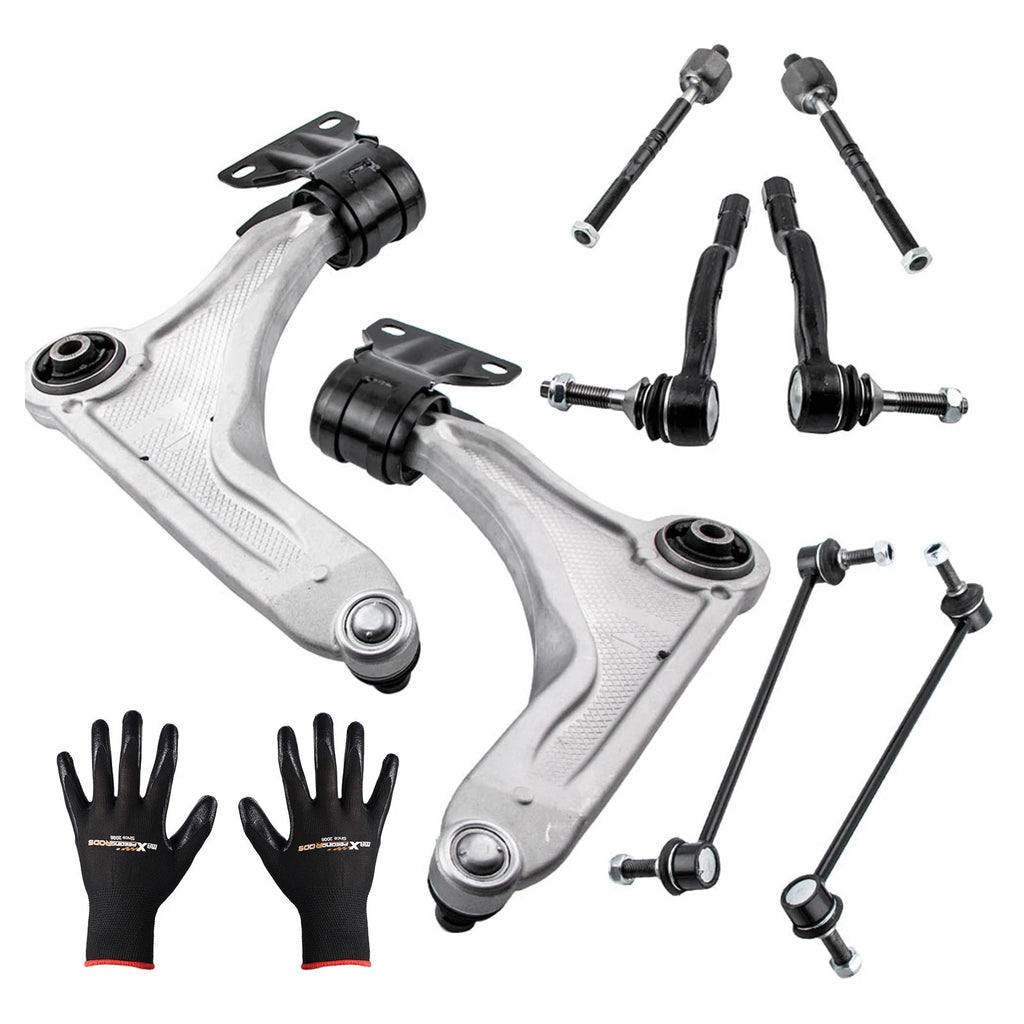 Front Lower Control Arms w/ Ball Joints & Outer Tie Rods for Ford Fusion (2013–2020)