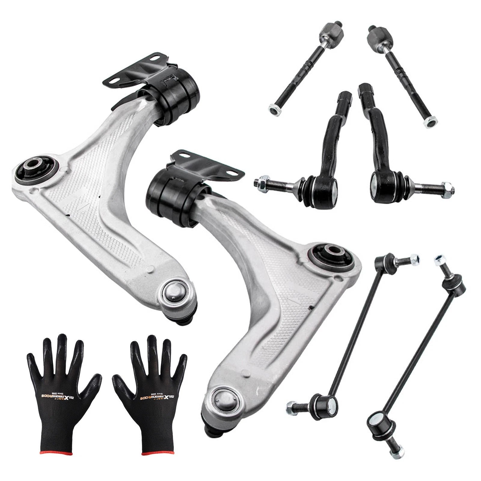 Front Lower Control Arms w/ Ball Joints & Outer Tie Rods for Ford Fusion (2013–2020)