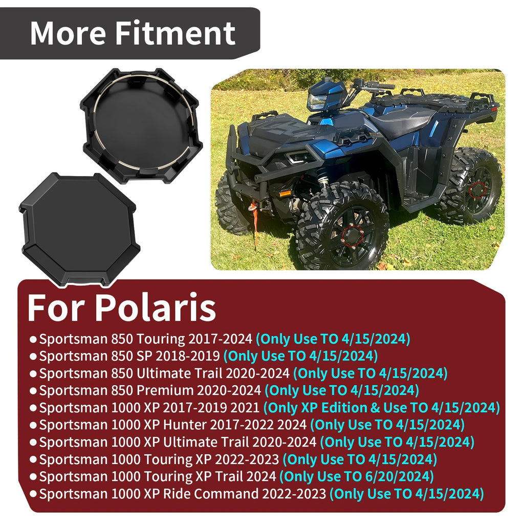 2 Pack Center Hub Wheel Cap 1521999-458 for Polaris Sportsman SP 850 (2018–2019)