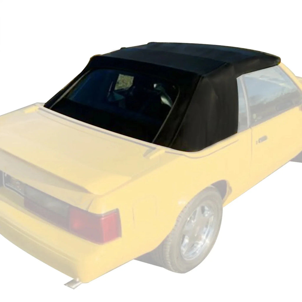 Black Soft Top with Plastic Window for Ford Mustang Convertible (1983–1993)