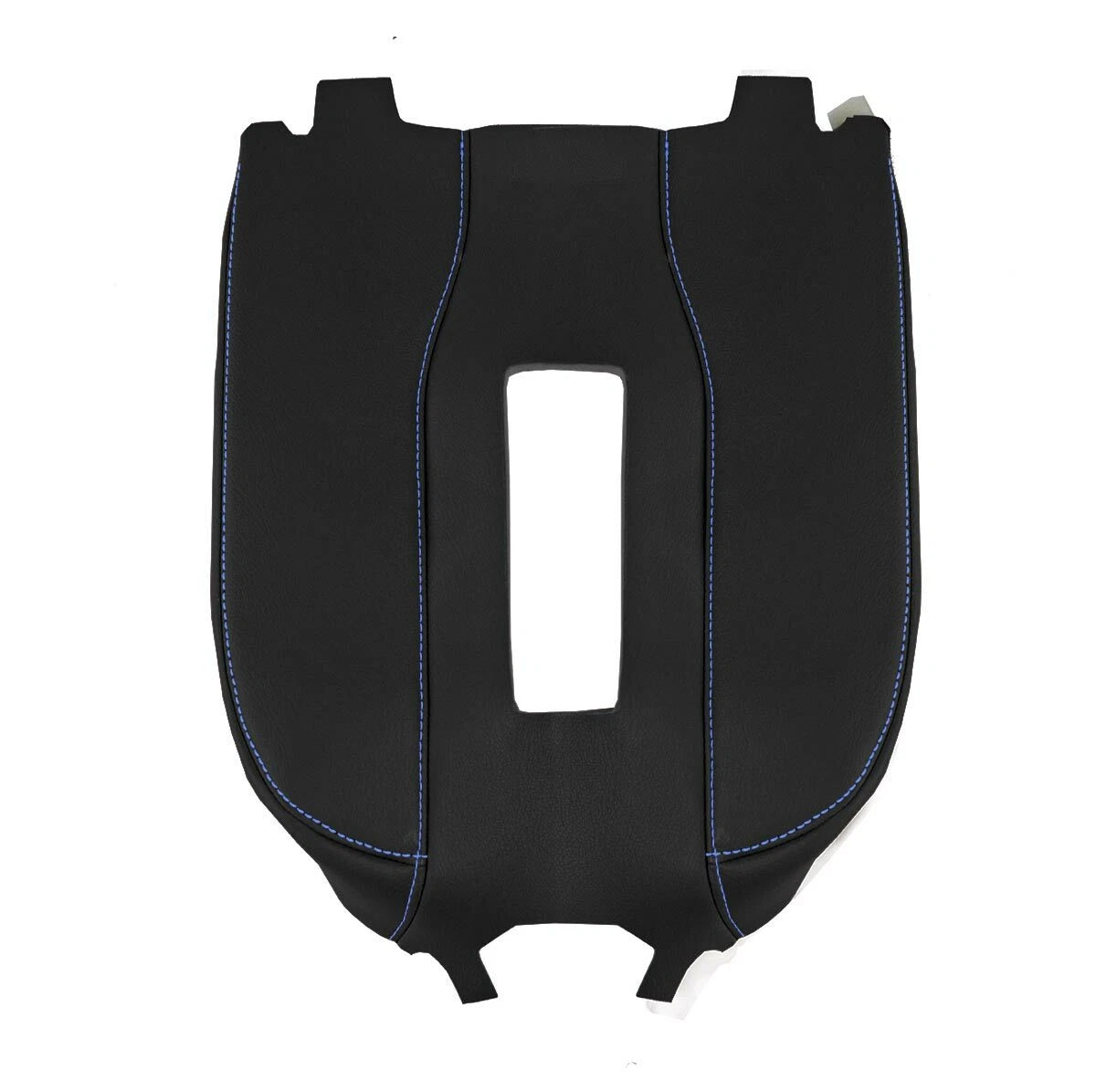 Leather Console Lid Bucket Cover for Chevrolet Silverado (2019–2020) Blue Stitch