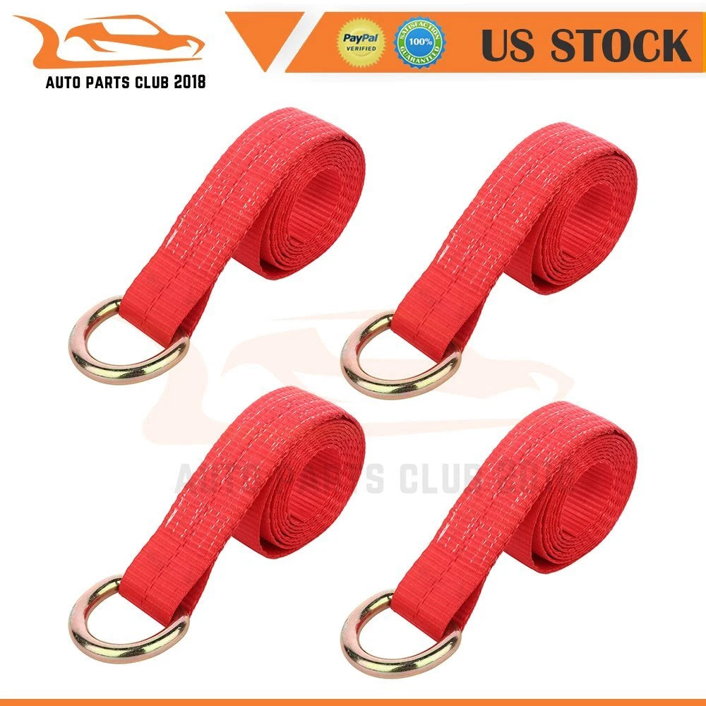 Set of 4 Lasso Straps for Car Hauler Tow Truck Tire Wheel