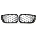 Front Grille Diamond Meteor Style Trim Black for BMW E46 2002-2005