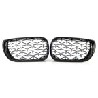 Front Grille Diamond Meteor Style Trim Black for BMW E46 2002-2005