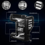 Headlight Lamps for Ford Super Duty (2017–2019) Black Housing Clear Corner