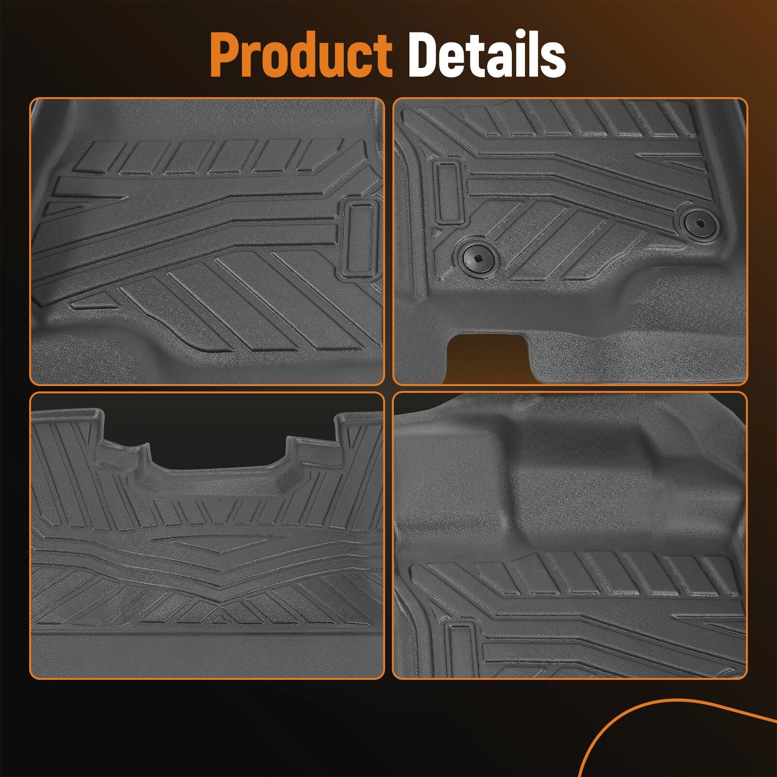 Set of 2 Waterproof Floor Mat Liners for Ford F-150 Super Crew Cab (2015–2025)