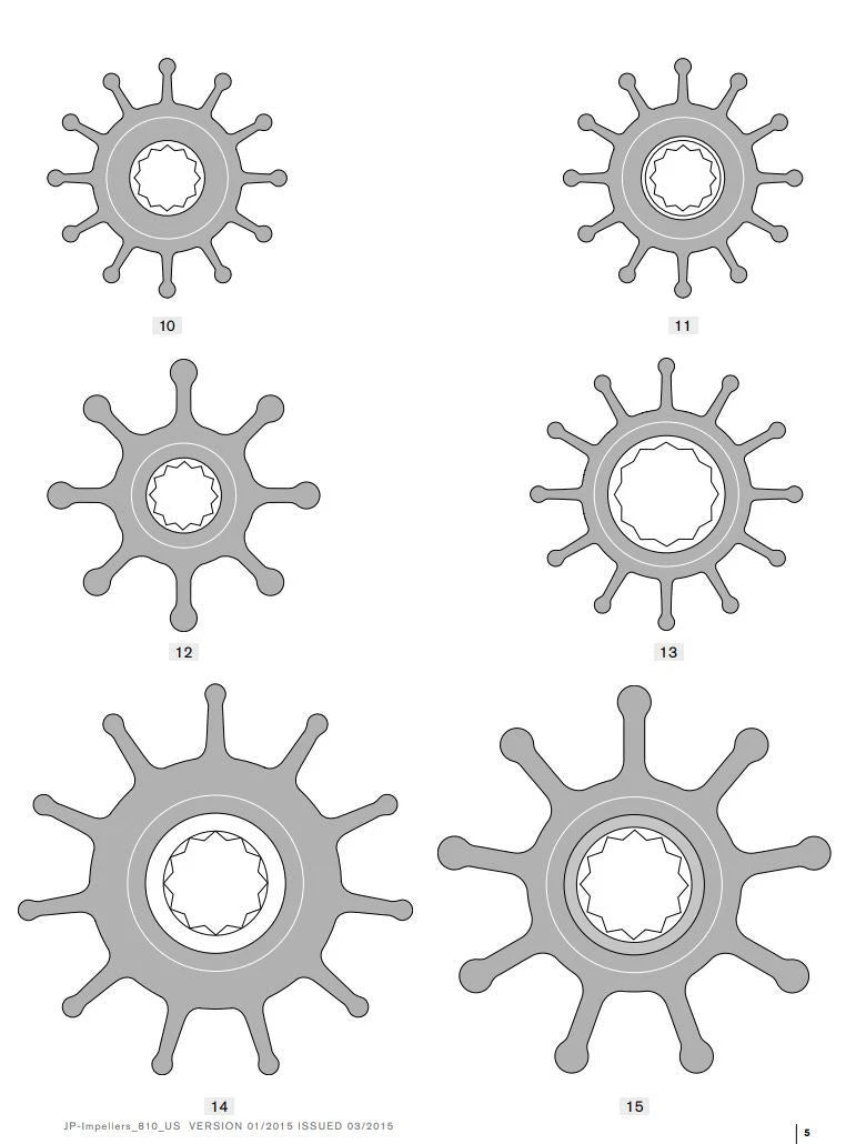 SPX Johnson Impeller F6B-9 09-812B-1 MC97 Jabsco 13554-0001 BLA 132968