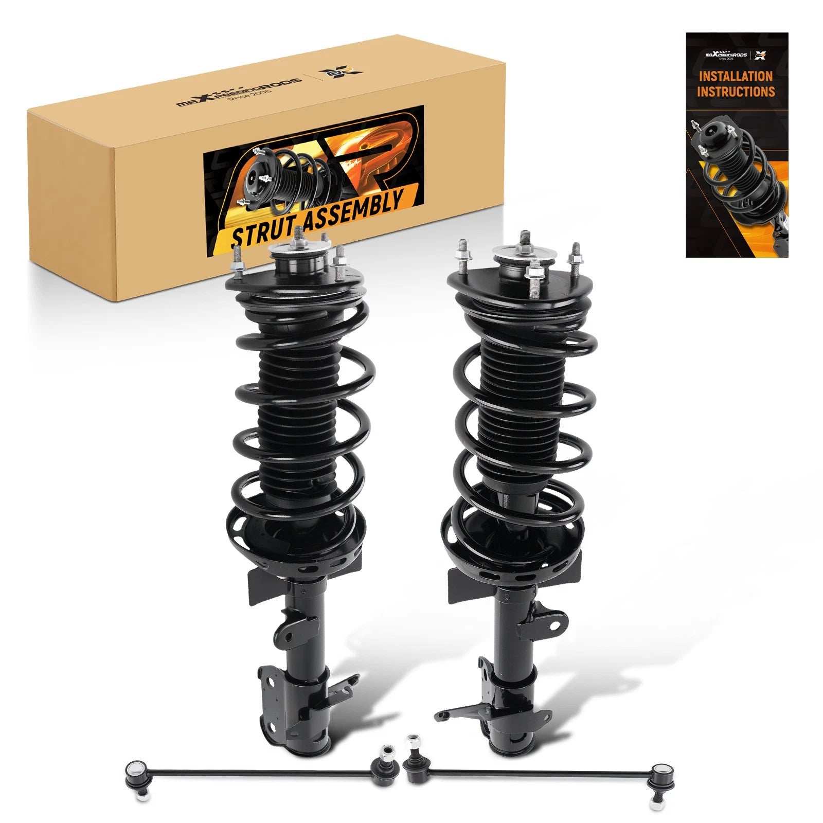 Front Struts w/Coil Spring Assembly & Sway Bar Links for Honda Odyssey (2011–2012)