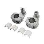 Silver Motorcycle Handlebar 7/8" to 1-1/8" Fat Bar Mount Clamps (Fits Most)