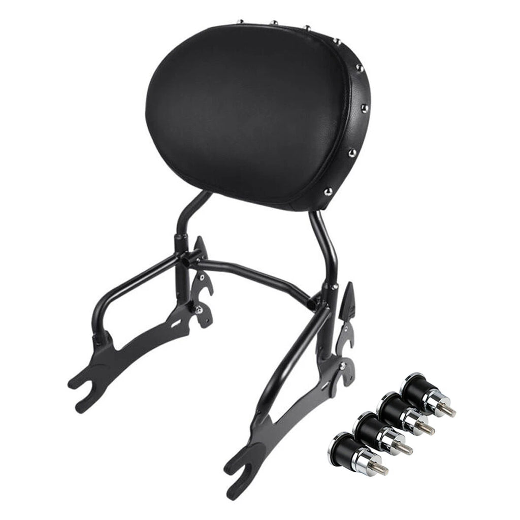12" Black Backrest Sissy Bar w/ Mount Spools for Indian Classic (2014–2018)