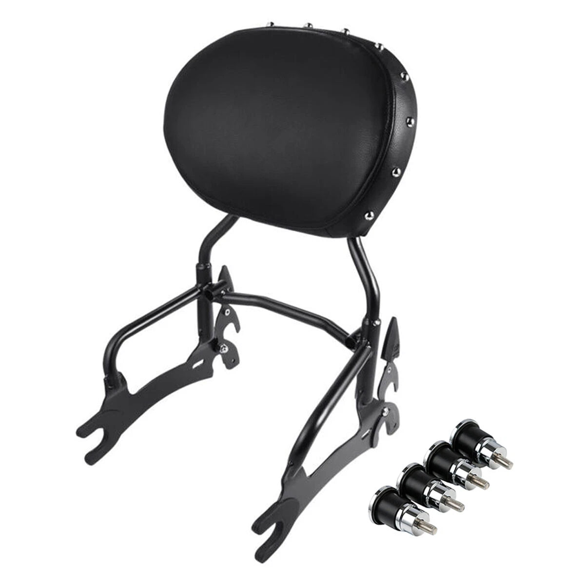 12" Black Backrest Sissy Bar w/ Mount Spools for Indian Classic (2014–2018)