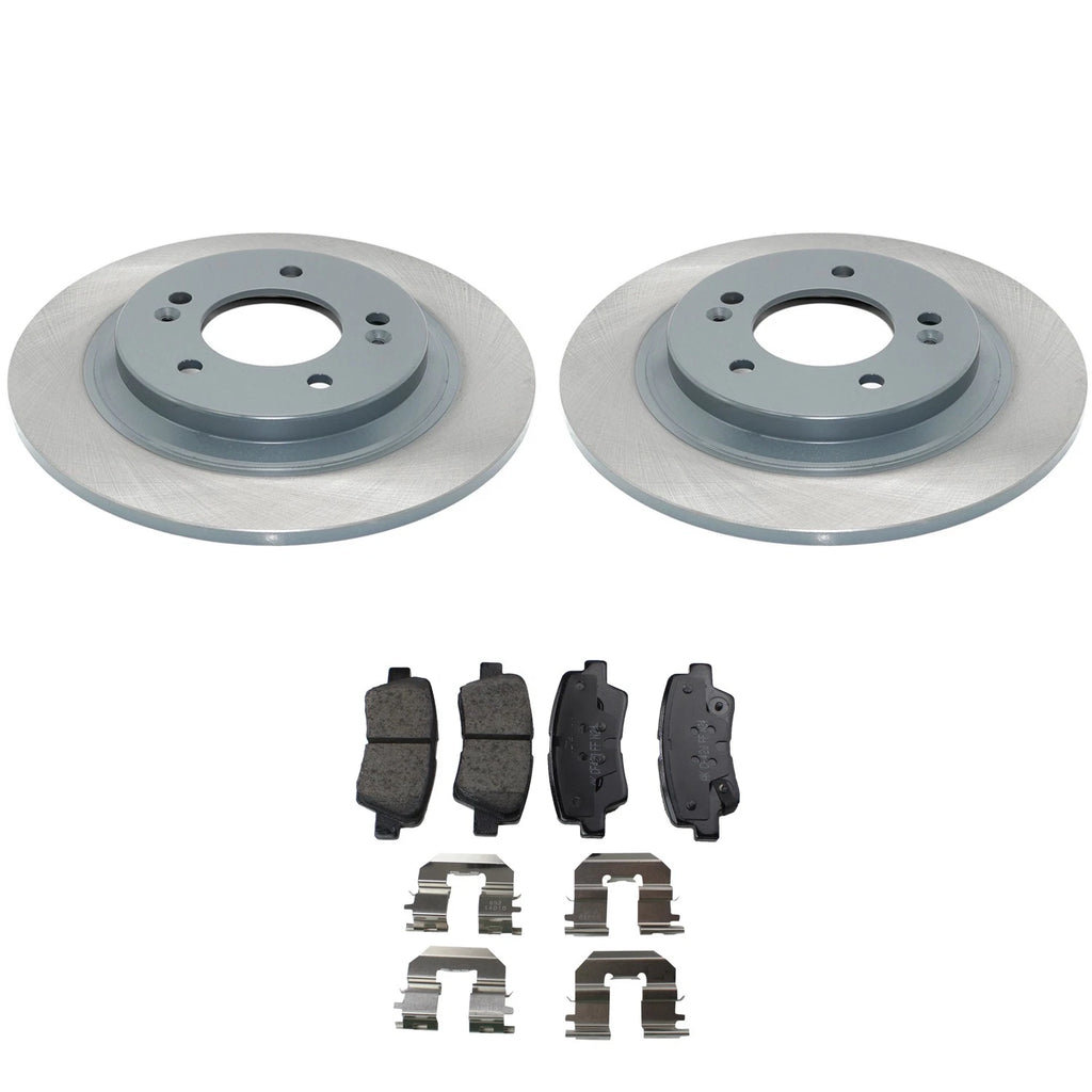 Set of 2 DuraGo Rear Rotors & Akebono ProACT Ceramic Pads for Azera Sonata