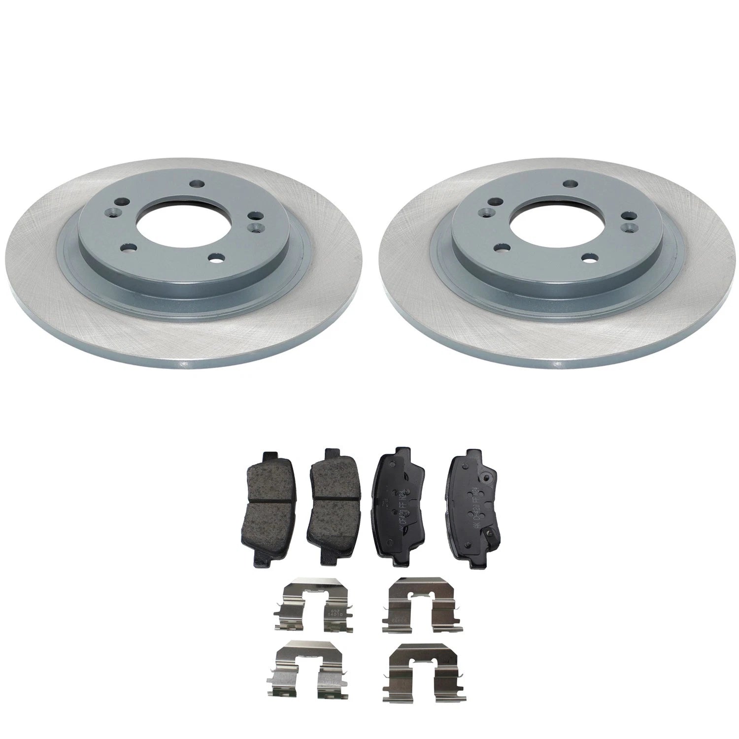 Set of 2 DuraGo Rear Rotors & Akebono ProACT Ceramic Pads for Azera Sonata