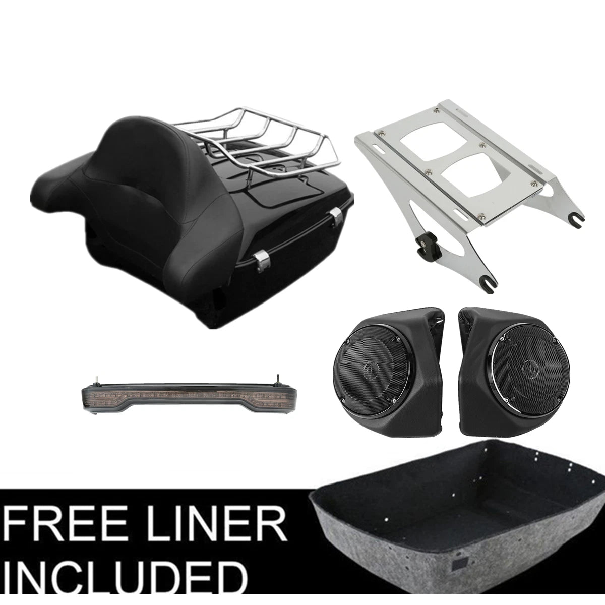 Trunk Pad Tail Light Speakers for Harley Touring Road Glide (2014–2026)