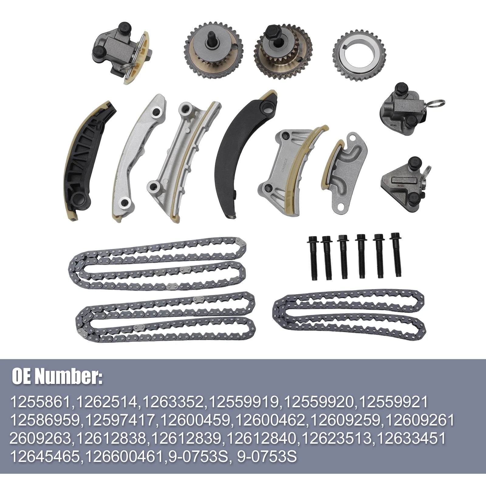 Timing Chain Kit for Chevy Cadillac Buick 3.6L 3.0L (12609262, 718844625623)