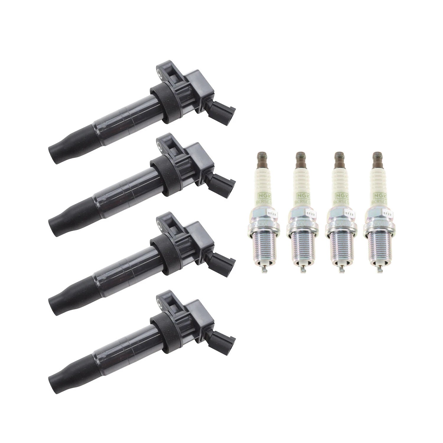 Set of 4 Ignition Coils & NGK Platinum Spark Plugs for Kia Rondo (2007–2010)