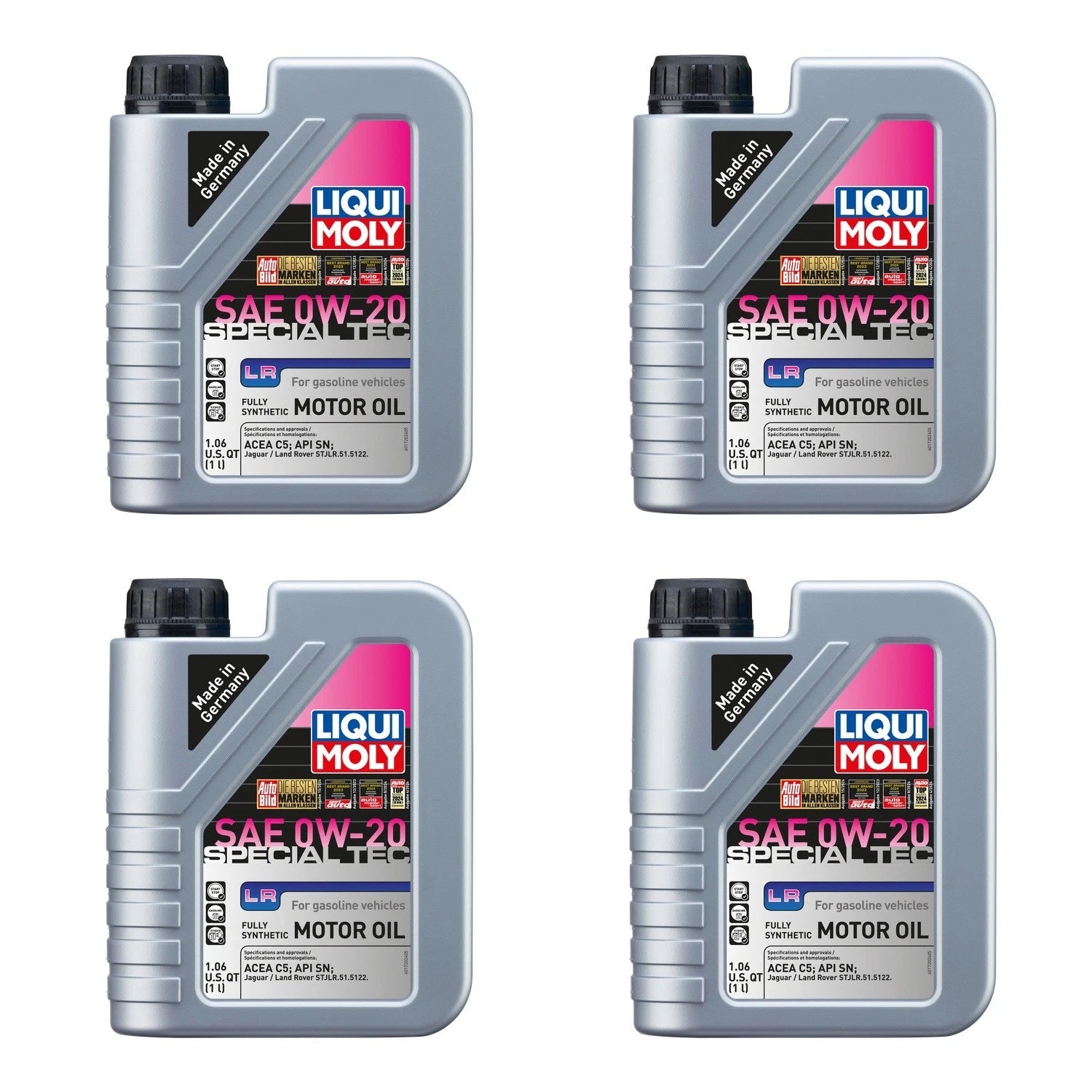 Set of 4 Liqui Moly Special Tec LR 0W-20 Engine Motor Oil for
