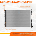 Full Aluminum Core Radiator for Hyundai Santa Fe, Kia Sorento (2021–2026) DPI-13925