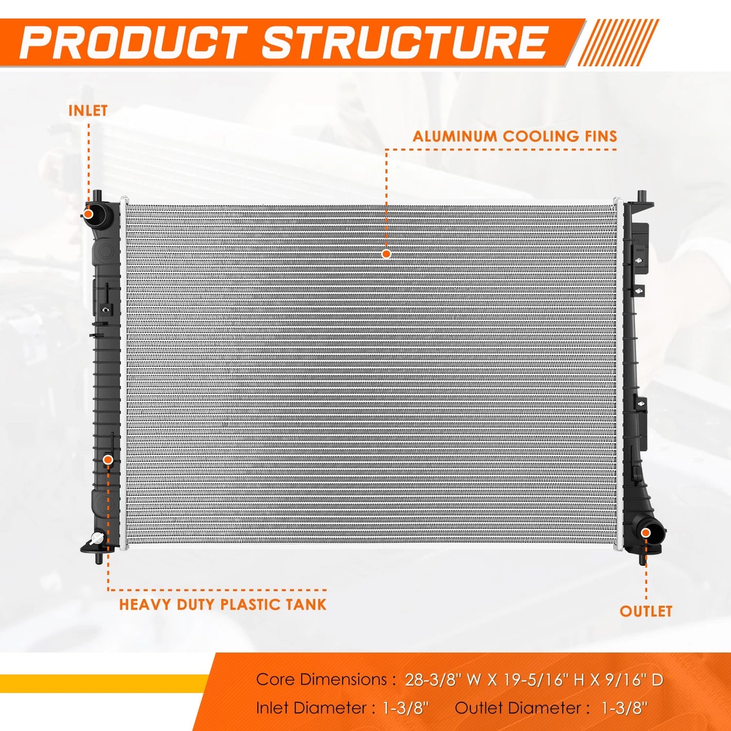 Full Aluminum Core Radiator for Hyundai Santa Fe, Kia Sorento (2021–2026) DPI-13925