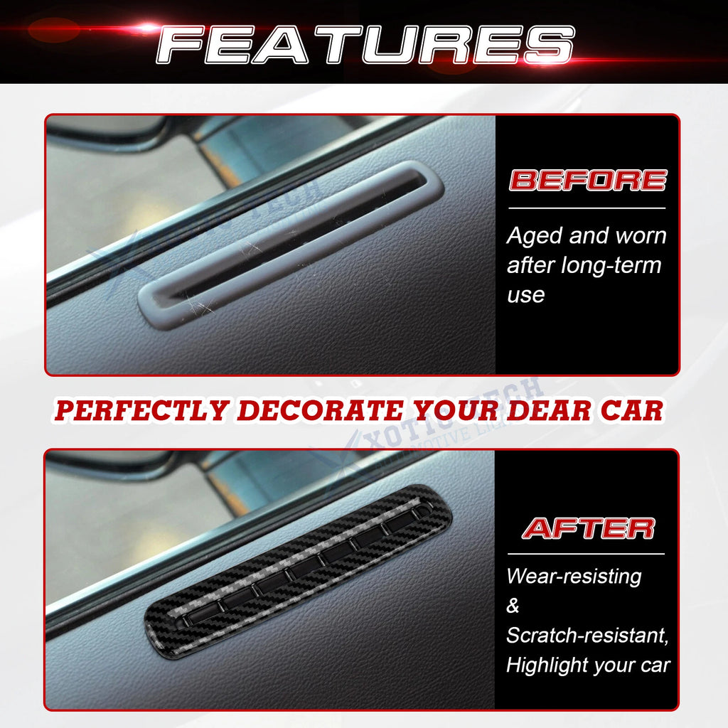 2PCS Door AC Outlet Vent Strip Cover for Dodge Challenger (2015-2019)