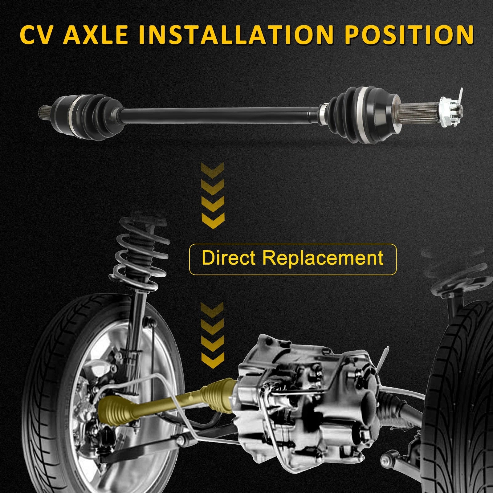 Set of 2 CV Axle Shaft Assemblies for Honda Pioneer 700 700-4