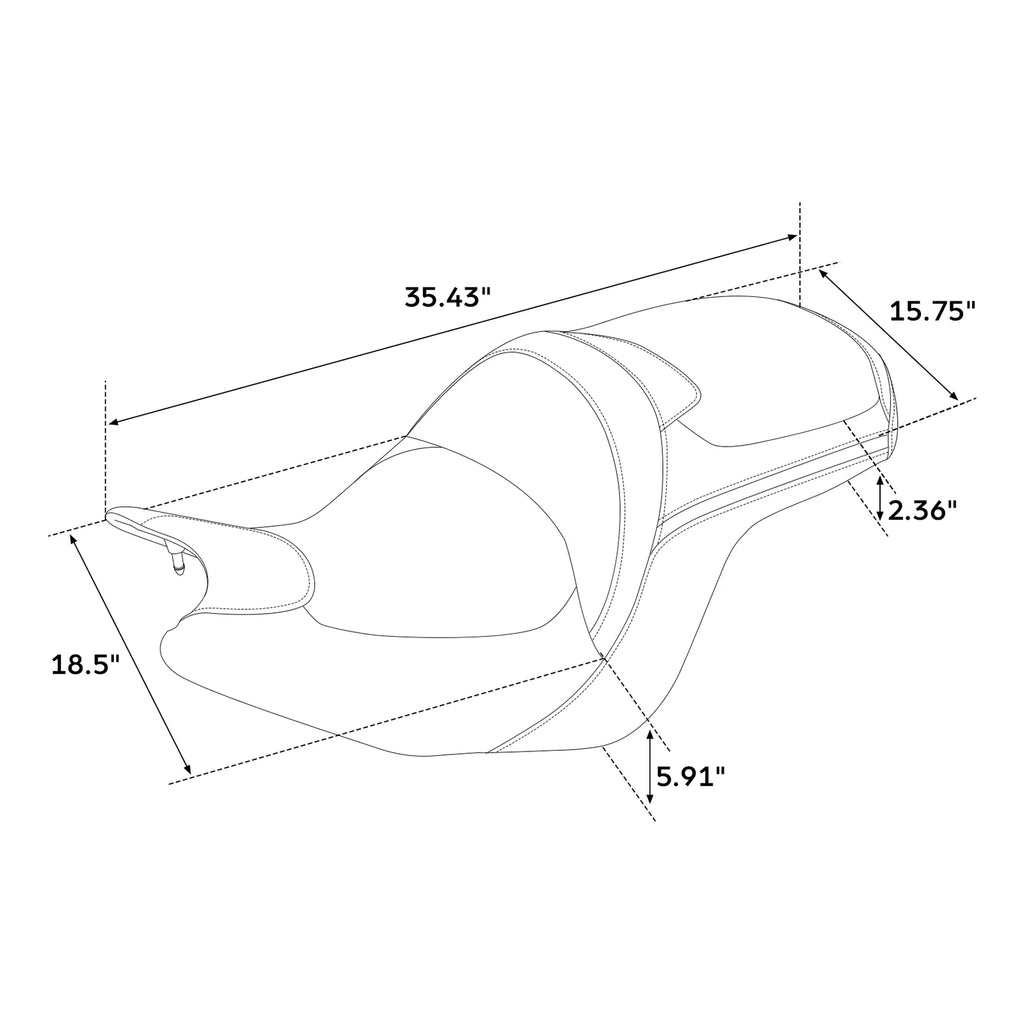 Two-Up Seat for Honda Goldwing 1800 Tour DCT (2018–2023) Black