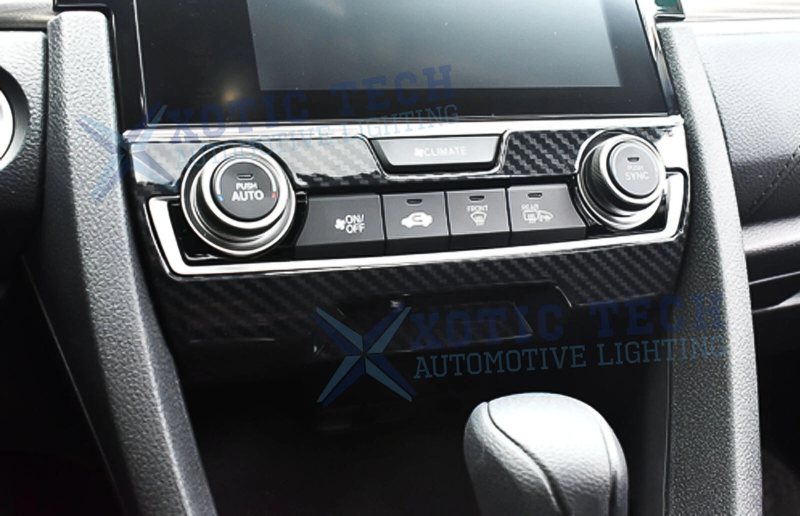 Carbon Fiber Texture Console AC Climate Control Frame Trim for Civic (2016-2021)
