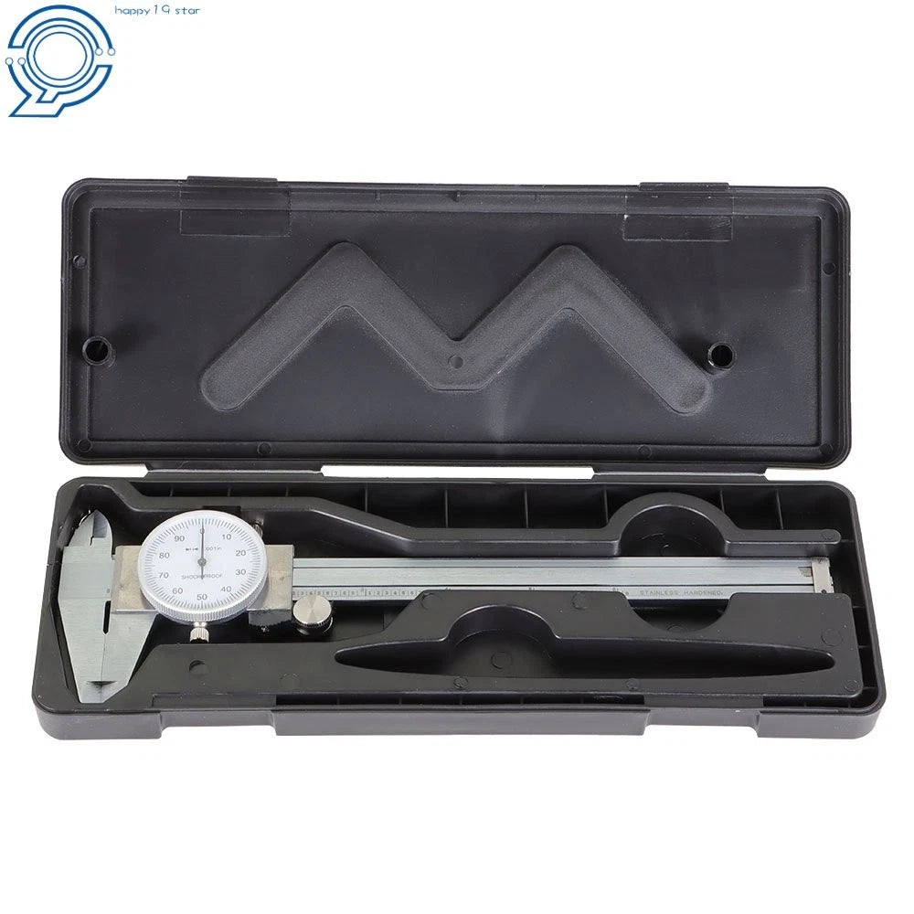2 Pcs Dial Caliper Stainless Steel 6 In Shockproof Gauge 0.001" Accuracy