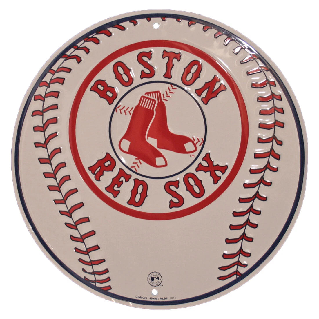 12" Round Metal Baseball Sign for Man Cave Sports Room