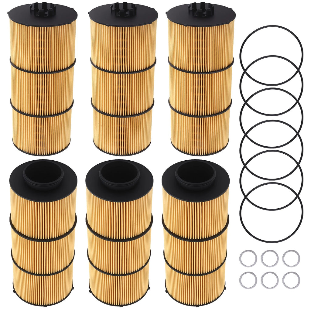 Engine Oil Filter Kit for Detroit Diesel Western Star (6-Pack)