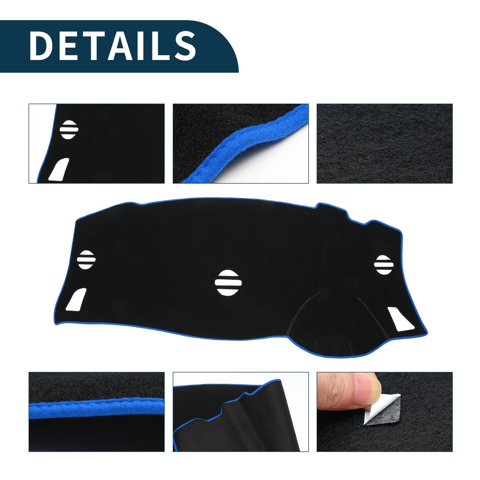 Dashboard Dash Cover Mat for Nissan Elgrand E52 (2010–2024) Black Blue Set of 1