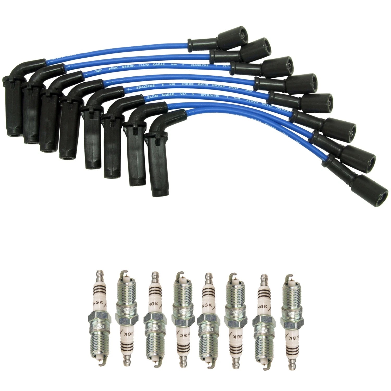 Set of 8 NGK Iridium IX Spark Plugs & Wire Set for Express 3500 Sierra 2500 HD