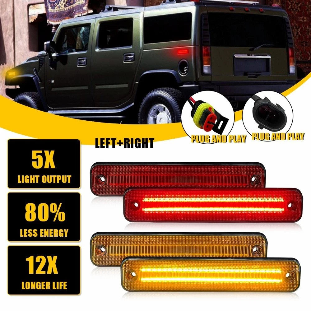 2X LED Side Marker Turn Signal Lights for Hummer H2 (2003–2009)