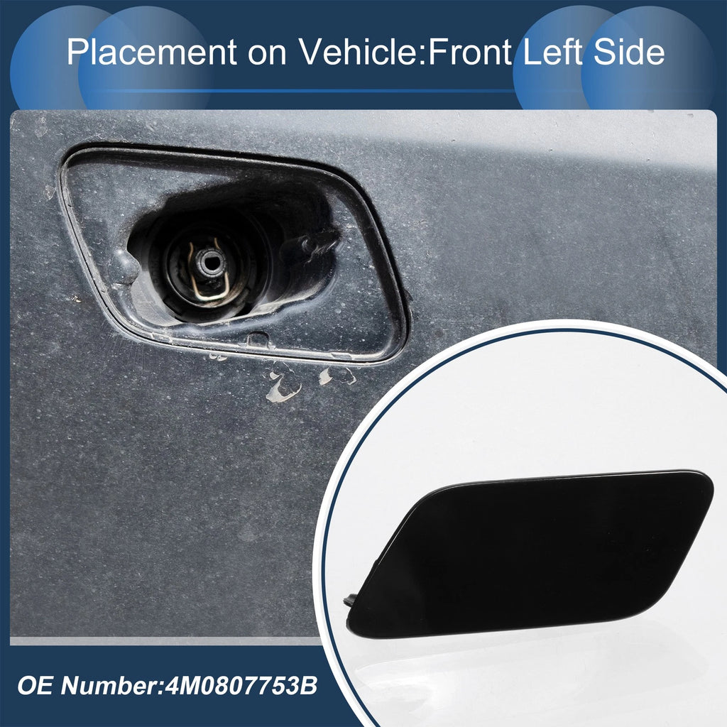 Front Left Washer Nozzle Cover Cap for Audi Q7 (2017–2019) 1 Pcs Black