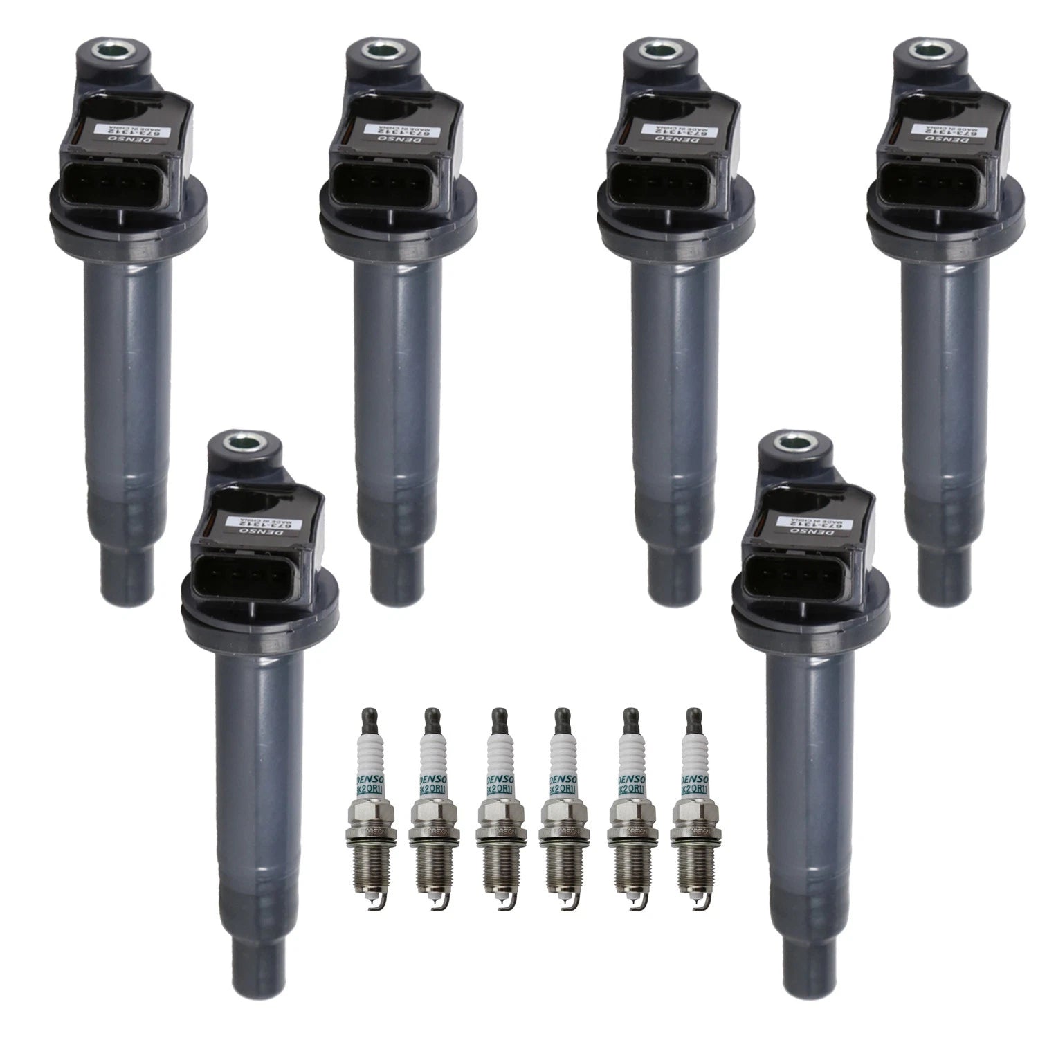 Set of 6 Denso Ignition Coils & Iridium Spark Plugs for Avalon Camry Sienna