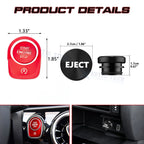 Aluminum Engine Start Stop & Eject Cigarette Lighter Button Trim for Benz A CLA (2013-2024)