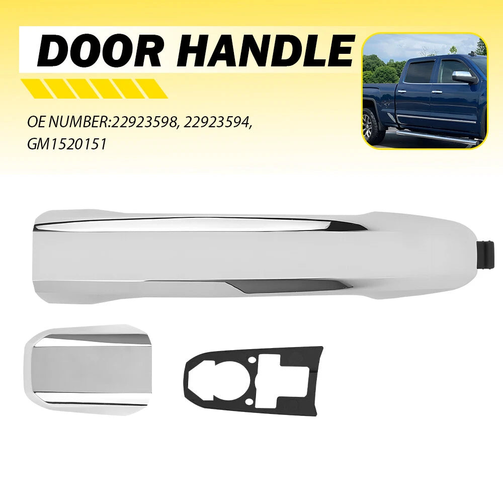 Exterior Door Handle for Chevrolet Silverado 1500 (2014–2022) Chrome Rear Left