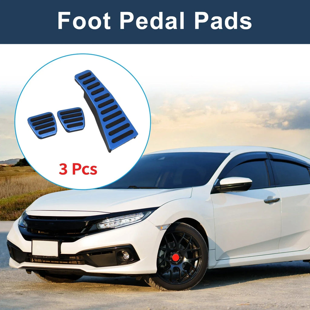 3 x Manual Foot Accelerator Pedal Covers for Honda Civic (2006-2009) Blue
