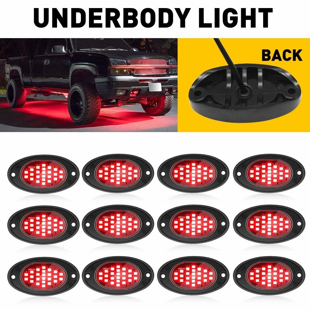12pc LED Underbody Neon Light Kit for Universal Vehicles (Waterproof)