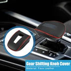 Gear Shifting Knob Cover Trim for Mitsubishi Outlander (2014–2023) Faux Leather Black Red