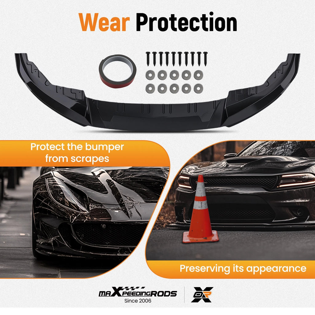 Front Bumper Spoiler Lip for BMW i4 M50 Gran Coupe (2022-2024) Gloss Black