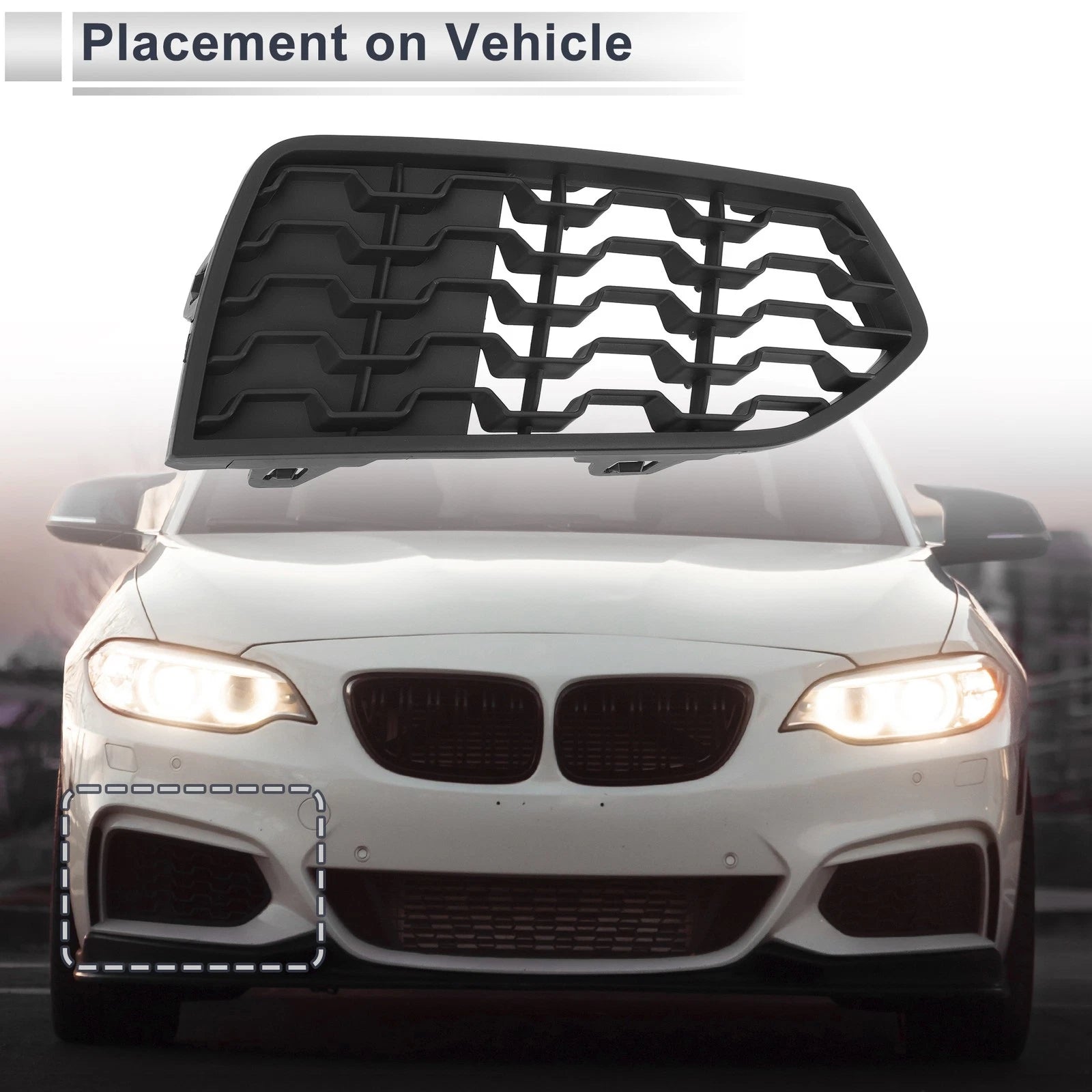1pc Fog Light Grill for BMW 2 Series F22 (2012–2017) No. 51118056798