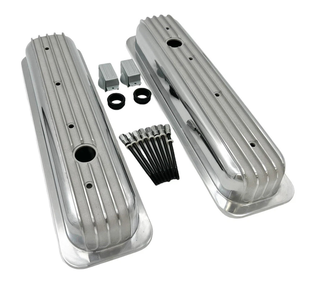 Short Finned Aluminum Valve Covers for Small Block Chevy 350 Vortec TBI (1967–2000)